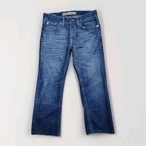 Big Star Vintage Pioneer Regular Boot Cut Jeans Buckle Med. Wash Distressed 32L